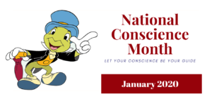 Jiminy Cricket National Conscience Month January 2020